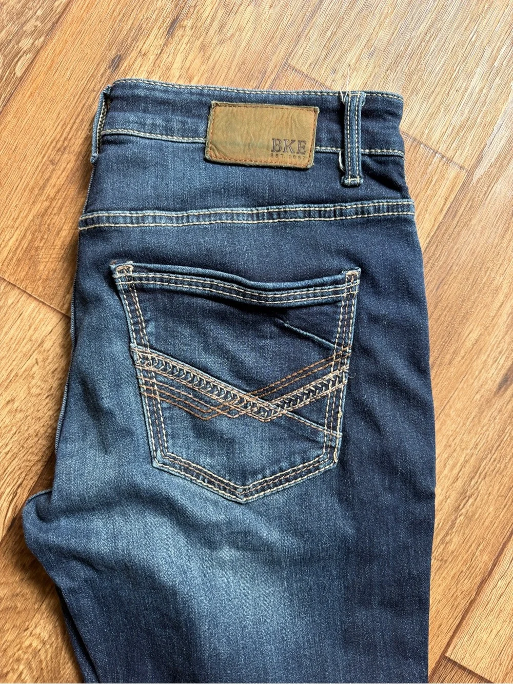 BKE Men’s Slim Straight Dark Indigo Jeans